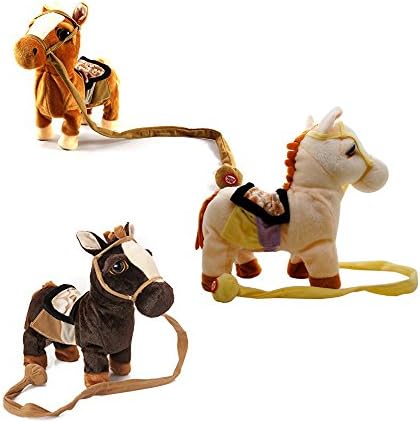My First Walking Pony, Realistic Walking Actions, Walk Along Toy Stuffed Plush Pony Toy with Music and Horse Sounds (Colors May Vary)