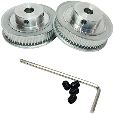 BEMONOC Pack of 2pcs 2GT Timing Pulleys 60 Teeth 6.35mm Bore for 3D Printer Parts