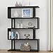 Tribesigns 4 Shelf Bookcase Modern Bookshelf, 4-Tier Display Shelf Storage Organizer for Living Room, Home Office, Bedroom (Black)