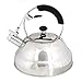 Whistling Stove Top Kettle Teapot with Layered Capsule Bottom, Silicone Handle, Stainless Steel Silver Mirror Finish Tea Pot, 2.75 Quart by Foodie Aid