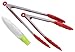 KJA Premium Kitchen Tongs: Set Of 2 (9 and 12 inch) Food Tongs Made With Heat Resistant Silicone – Stainless Steel Utensil For Cooking, BBQ, Grilling, Salad, Fish & Serving – Free Silicone Oil Brush