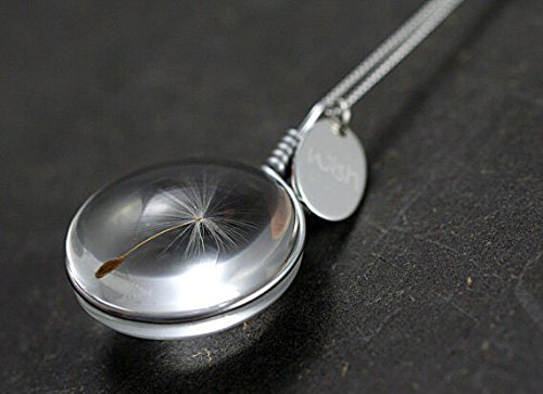 Real Dandelion Seed Pendant Necklace (Glass)