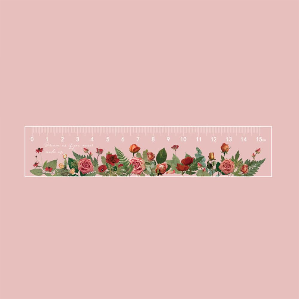 Photo 1 of Rose & Reverie Transparent Acrylic Ruler - 5.91" Multi-Functional Tool for Students, Artists, Engineers, Architects & Teachers