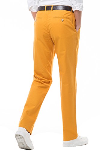 Men’s Straight-Leg Pant Nonelastic Chino Khaki Pants MH103 Bright Yellow Tag 36
