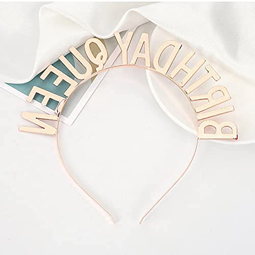 Black Birthday Queen Sash & Tiara Kit, Happy Birthday Party Gifts Decorations for Women Girls Princess