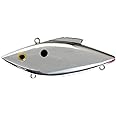 Bill Lewis Lures Lifelike Vibrations Rat-L-Trap Mini-Trap 1/4 OZ Lipless Crankbait Fishing Wobble Sinking Lure, CHROME/BLACK BACK