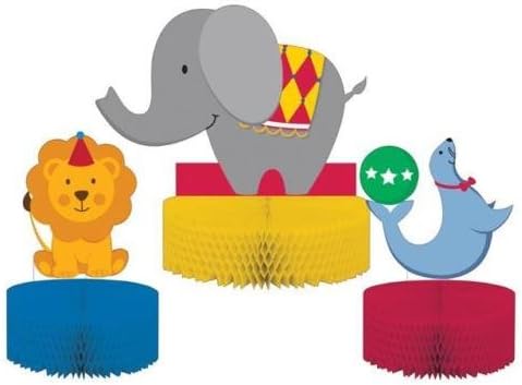 Creative Party Circus Time! Party Honeycomb Table Centrepiece Decorations (3 Pack)