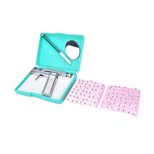 JKLcom Piercing Gun Tool Kit with 49 Pair Studs Set Ear Eyes Lips Nose Navel Body Ring Piercing Gun