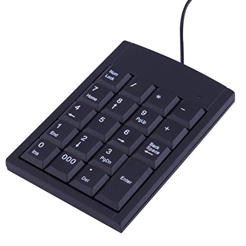 Smartlove1P USB Wired Numeric Keyboard Keypad Adapter 19 Keys for Laptop PC Black