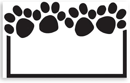 Amazon Com 50ct Black And White Paw Print Border Blank Florist