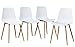 GreenForest Dining Chairs Set of 4 Mid Century Modern Chairs for Kitchen Living Room Side Chairs with Metal Legs and Plastic Seat, White