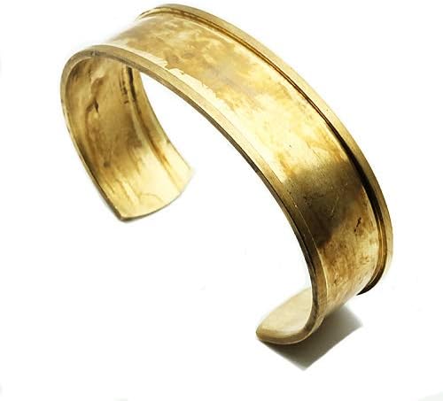 Amazon 真鍮 レールブレスレット 太幅 Sサイズ 細い バングル 腕輪 ゴールド アクセサリー 小物 雑貨 メンズ レディース ソリッドブラス キーホルダー 通販