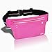 Fitter's Niche UltraSlim Fanny Waist Pack Men Women – Water Resistant Bag, Reflective Elastic Belt – Fit 24 to 43inch Waists, Holds Phones up to 6.7inch – Ideal for Running Hiking Riding Cute Pink