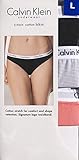 Calvin Klein Womens 3 Pack Carousel Bikini Panty (Small, Black/Grey Stripe/Peach)