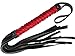 Premium Quality Horse Whip with 9 or 40 Genuine Leather Tails, Long Handle Wrapped in Leather Chain Designed Grip Black, Red, or Brown