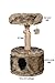 Pet Control HQ Cat Tree Condo 33 Inch Tall Scratcher Post Pet Bed Furniture, Authentic Pear Tree Bark Post with Activity House w/Scratching Sisal, Spacious Perch and Interactive Toy, Brownthumb 1