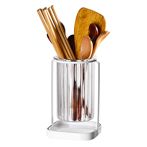 Umlaca 箸立て おしゃれ 箸水切り 箸 フォーク 水切り キッチン箸立て ツール立て キッチン カトラリー スタンド プラスチック製 キッチン用品 (箸立て-シングル)