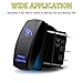 YCHOW-TECH Rock Lights Rocker Switch Laser On/Off Blue Backlits LED Light 20A/12V, 10A/24V 5Pin Switch for Jeep Boat Trucks (Blue)