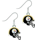 Sports Team Pittsburgh Steelers J Hook Dangle Logo Earring Set