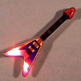blinkee Flying V Guitar Flashing Body Light Lapel Pins by