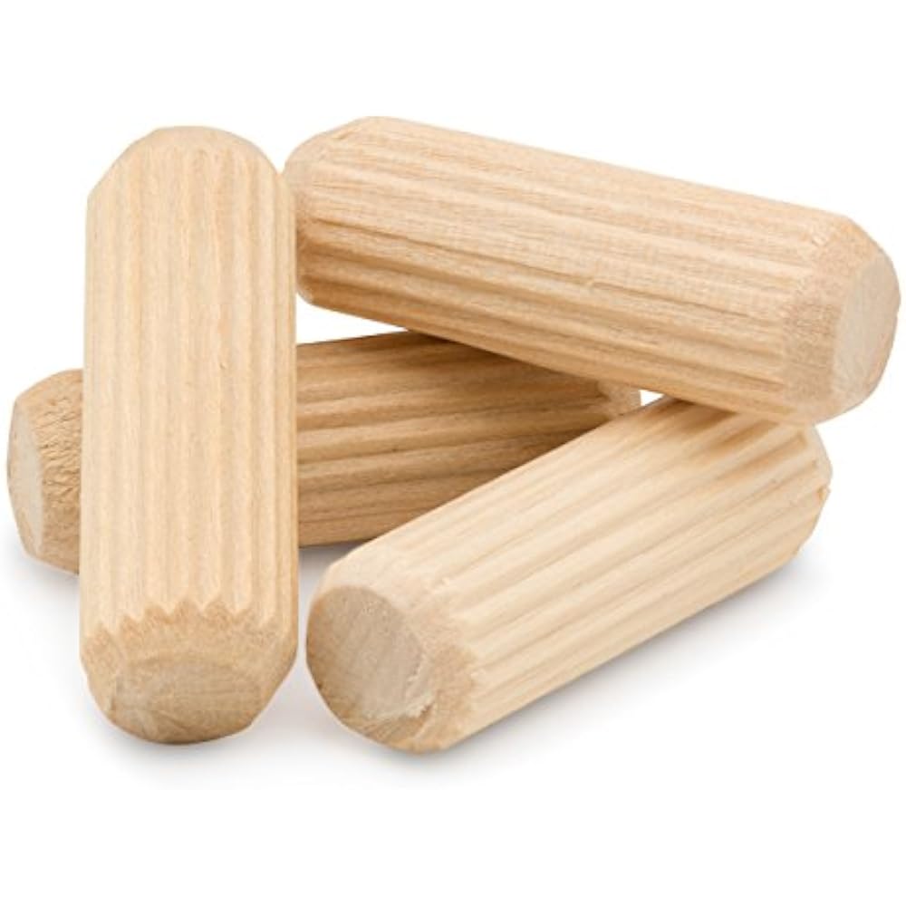 Wood Dowel Pins 3/8 X 11/2 Inch Pack Of 250 Straight Fluted Hardwood