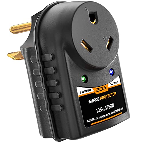 CARMTEK RV Surge Protector 30 Amp Power Adapter with Integrated Surge