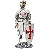 Pacific Trading Crusader Knight with Shield Figurine 8 Inch Multicolor