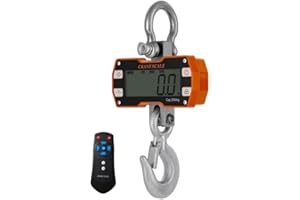 Klau 2000kg 4000 lb Heavy Duty Crane Scale Industrial Hanging Scales LCD Display with Remote Orange for Home Farm Factory Hun