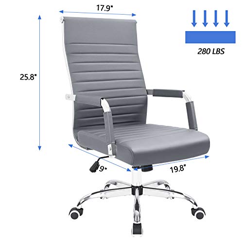 KaiMeng Ribbed Office Desk Mid Back Computer Chair Height Adjustable