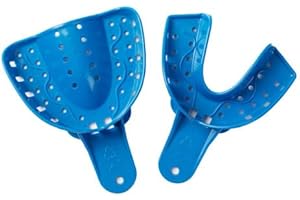 DENTIMICA Dental Impression Trays Perforated Plastic Disposable Denture Instruments Tray Upper Lower (Medium Lower 6pcs+Medium Upper 6pcs)