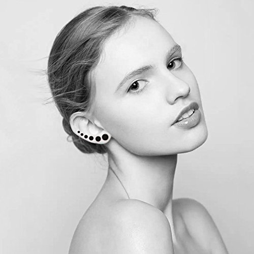 LIEBLICH Black Stud Earrings Men Women Faux Gauges Ear Tunnel Stainless