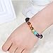 BESKIT Men Women 8mm Lava Rock 7 Chakras Essential Oil Diffuser Beads Bracelet Braided Rope Healing Gemstone Beads Yoga Bracelet Bangle (4 Pcs Bracelet Set)
