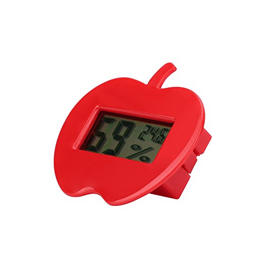 Indoor Outdoor Digital Large Display Temperature Monitor Multifunctional Weather Station, LCD Display Thermometer Hygrometer Humidity Meter Digital Weather Thermometers for Home,Car,Office (Red)