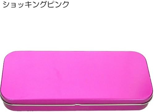 Amazon メタリック平缶ペンケース イニシャルシール付 ショッキングピンク ペンケース 文房具 オフィス用品