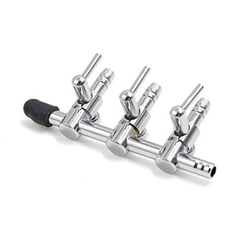 uxcell 4Pcs Stainless Steel 3 Way Air Flow Splitter Pump Lever Valve for Aquarium