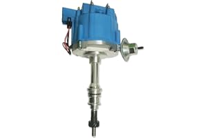 DEMOTOR PERFORMANCE For SBF Small Block 260 289 302 HEI Ignition Blue Cap Distributor JM6502BL w/ 65K Coil