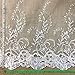Bridal Beaded Embroidered Organza Fabric, Hand Cut Satin Boarder for Veil Craft and DIY Sewing, by The 2 Yard, with Pearl Beads & Silver Sequins Lace Fabric, White, 52