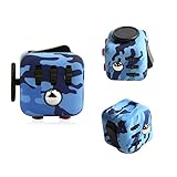 Ratoop Fidget Cube Relieves Stress and Anxiety Attention Toy for Work, Class, Home, Camouflage Blue