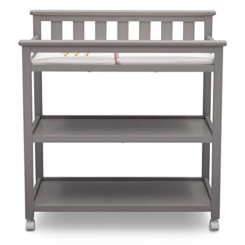Delta Children Flat Top Changing Table with Wheels and Changing Pad