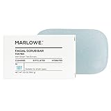 MARLOWE. No. 107 Men's Facial Scrub Soap 3.5 oz | Best Face Exfoliating Bar for Men | Made with Jojoba, Shea Butter, Willow Bark Extracts | Natural Ingredients | Fresh Scent