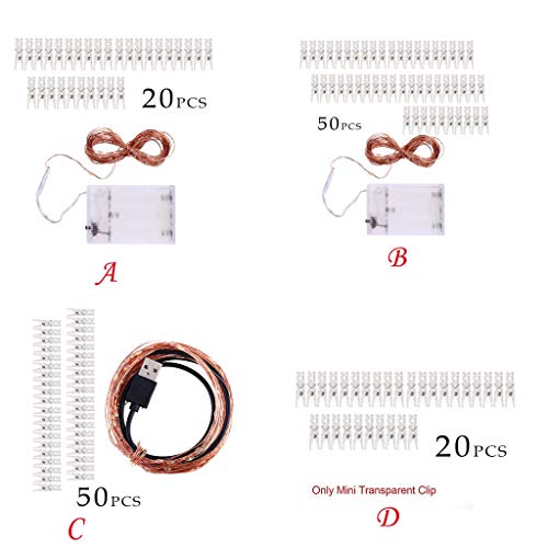 Beyonds Photo Clip LED Lights, 20/50/100 Bulbs Hanging Picture Lamp for Garden Wall Bedroom Lawns Christmas Indoor & Outdoor Decoration, Home Terrace Party Bar Decor