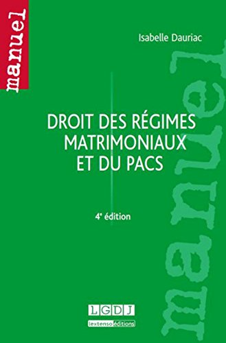 Droit des régimes matrimoniaux et du PACS