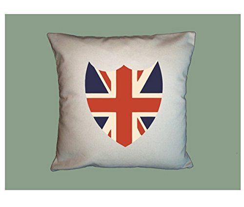 Vintage Union Jack Sheild Pillowcase, Home Decor, Cushion Cover, Handmade 16x16 Pillow Cover, Gift for Friends