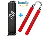 Dragon Sports Equipment Foam Training Sticks for Martial Arts | Case Included (Red)
