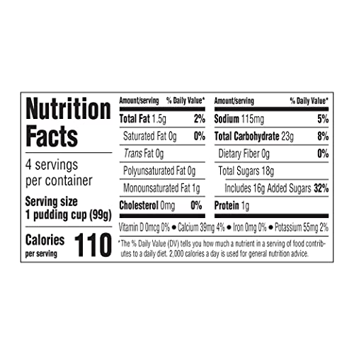 AMAZON FRESH, VANILLA PUDDING CUPS, 4 COUNT