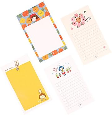 GRACEBELL Hello Jane Memo Pad, Cute Simple Illustrated Note Pad, 4 Designs of 1 set, 3.1in x 5.3in