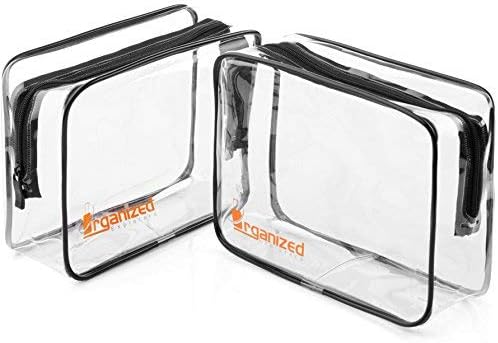 TSA Approved Toiletry Bag - Travel Bag for Women and Men to Secure Your Toiletries In Your Carry On Luggage and Pass Through Security with Ease - 2 Pack - Clear Toiletry Bags