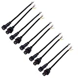 ALITOVE 5 Pairs 3 Pin 3 Core Waterproof IP65 Male Female Plug LED Connector with 20cm 18AWG 3X 0.75mm² Cable for 5V 12V WS2812B WS2812 WS2811 SK6812 SK6812-RGBW LED Pixel Strip String Light 21mm Nut