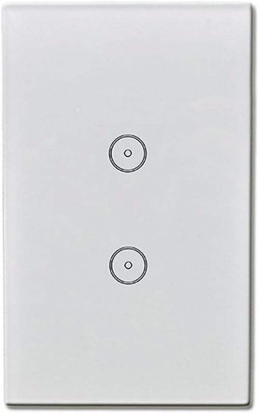 mieete Smart Wi-Fi Light Switch, Touch Sensitive Glass Panel Remote Control, No Hub Required, Compatible with Alexa, Neutral Wire Required (2 gang)