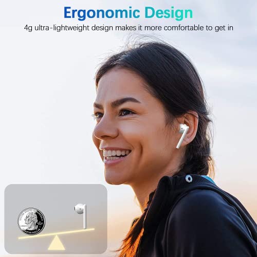 Écouteurs Bluetooth 5.0, Casque sans Fil,Écouteurs sans Fil, Microphone intégré et étui de Chargement, réduction de Bruit stéréo 3D HD pour Casques Apple Airpods/Android/iPhone